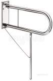Delabie Drop-down Rail With Leg 33.7 L850 Polished Stainless Steel