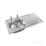 1028 Inset Sink Right Hand Drainer Left Hand Sink 2 Tap Holes With Overflow Ps8611ss
