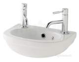 Dura Cloakroom Basin 450mm Two Tap Holes Inc Fixings White 26.0012