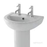 Dura Basin 450mm Two Tap Holes Inc Fixings White 26.0026