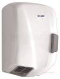 Delabie Compact Hand Dryer White Abs And Grey Polycarbonate