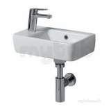 E200 Hr Washbasin 400x250 One Tap Hole Left Hand White