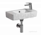 E200 Washbasin 500x250 One Tap Hole White