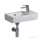 E200 Basin 500x250 One Tap Hole Right Hand Shelf Space Wh