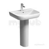 E500 Round Washbasin 550x480mm One Tap Hole White