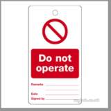 Regin P95 Do Not Operate Warning Plate