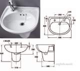 Akw Washbasin 2 Tap Hole 500mm Wide