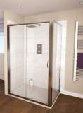 Fen1145aqu Polished Silver Aqua 4 Clear Glass Sliding Shower Door 1850x1200mm