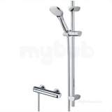 Polished Chrome Orta Orta Thermostatic Surface Mounted Bar Shower Valve With Riser