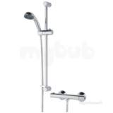 Polished Chrome Zing Zing Thermostatic Cool Chrome Surface Shower Valve With Riser Kit