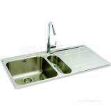 Carron Phoenix 101.0155.110 Ss Aria Kitchen Sink With 1.5 Bowl And Right Hand Drainer