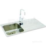 Aria Kitchen Sink With Deep Square Single Bowl And Right Hand Drainer