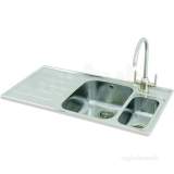 101.0071.444 Ss Isis Kitchen Sink With Offset .5 Bowl And Left Hand Drainer