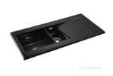 Black Sapphire Ceramic Kitchen Sink With Left Hand 1.5 Bowl And Drain