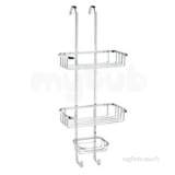 Croydex Qm394341 Chrome Wire Storage Three Tier Corner Basket