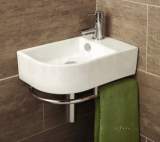 Related item Hib 8976 Chrome/white Malo Temoli Cloakroom Corner Wash Basin With Towel Rail