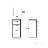 Ideal Standard E6492wg White Gloss Concept Vanity Unit 633 X300mm 3 Drawers