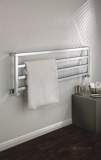 Chrome Panorama 440x1220mm Heated Horizontal Bathroom Towel Rail Integral Valves