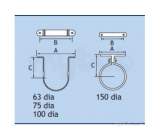 Mf F/j 100mm Round Pipe Clip Rw3/238