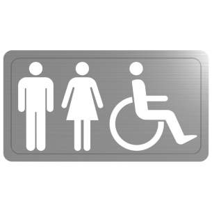 Delabie Accessories and Miscellaneous -  Delabie Male/female Disabled Wall Sticker 304 Stainless Steel Satin