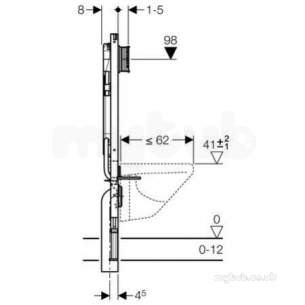 Geberit Commercial Sanitary Systems -  Duofix Wc Frame 112m C/w Sigma Cistern 8cm