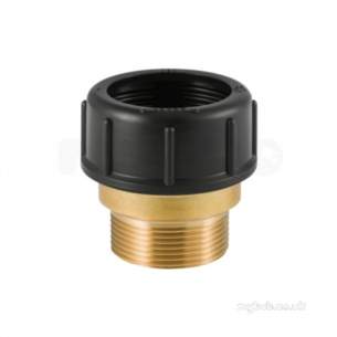 Geberit Hdpe Range 32mm To 315mm -  Hdpe 50mm X 1.1/2 Inch Mi Adaptor In Brass