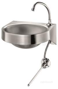 Delabie Washbasins and Sinks -  Delabie Genou Wall Mtd Hand Wash Right Tap Hole 22 304 St Steel Sat