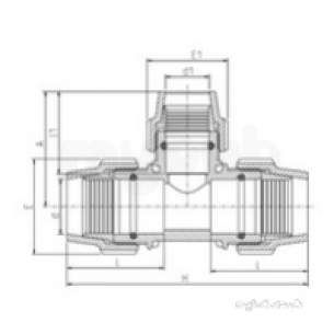 Plasson Fittings -  3/4 X 1/2 X 3/4 Heavy Gauge Tee 7604