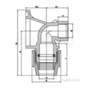 Plasson Fittings -  25x3/4 Plasson Plastic Wall Plate Elbow