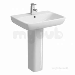 Twyford Mid Market Ware -  E100 Square 650mm Washbasin 1t E14351wh