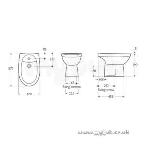 Ideal Standard Alto R3706 One Tap Hole Bidet White