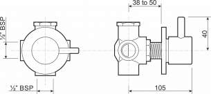 Twyfords Commercial Brassware -  Geberit Twyford Sola Shower Diverter Sf1304cp