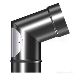 Flamco Brefco Supaflue Vit Enamel Flue -  Brefco Mt Blk 110 Bend With Door Ve 5