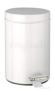 Delabie Accessories and Miscellaneous -  Delabie Round Pedal Bin 3l White Epoxy