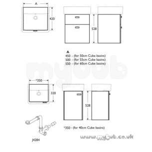 Ideal Standard Concept Furniture -  Ideal Standard Concept E6446wg W/h 550 Cube Unit Gl Wh