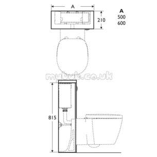 Ideal Standard Concept Furniture -  Ideal Standard Concepte6453uj Base 500 Wc Unit Wnut/wh