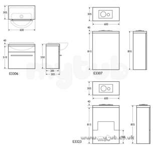Ideal Standard Create Furniture -  Ideal Standard Create E3307 600mm Wc Unit Walnut