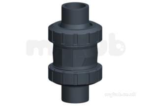 Georg Fischer Upvc Fittings and Valves Metric -  Georg Fischer Upvc Ball Check Valve 561 Epdm Y 32 161561044