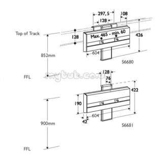 Armitage Shanks Commercial Sanitaryware -  Armitage Shanks Multi System S668167 Basin Bracket Sc