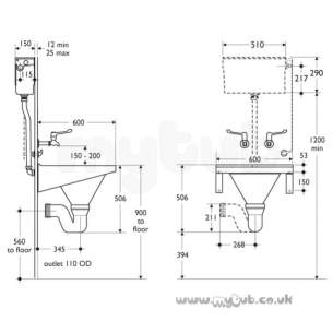 Armitage Shanks Commercial Sanitaryware -  Armitage Shanks Leven S/hopper S6525my Bi With B/grtg Po