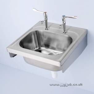 Armitage Shanks Commercial Sanitaryware -  Armitage Shanks Doon S5862 600x650mm Two Tap Holes 1.0b Sink Ss