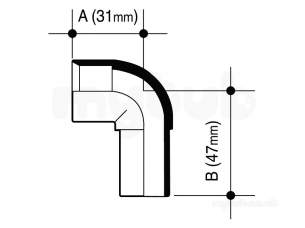 Osma Above Ground Drainage -  1o159w White 19mm Adaptor-90 Degree 1o159 W