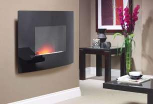 Be Modern Fires Gas and Electric -  Bm Dante Wall Mount Fire -curveblk Glass