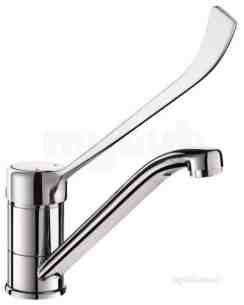 Delabie Brassware -  Delabie Mechanical Sink Mixer Swivel Spout H145 L220mm Hygiene Lever