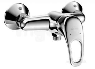 Delabie Brassware -  Delabie Mechanical Shower Mixer Bottom Outlet Sculpt Lever Offset Sp