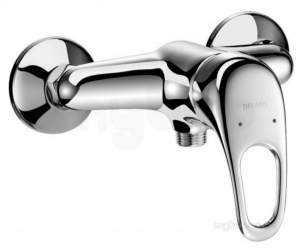 Delabie Brassware -  Delabie Mech Shower Mixer Bottom Outlet Sculpt Lever Offset Std