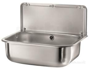 Delabie Washbasins and Sinks -  Delabie Wall Mtd Sink With Splashback L490 304 Pol Satin St Steel