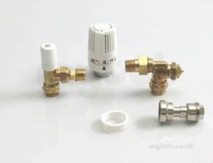 Myson Low Surface Temperature Radiators -  White Low Surface Temp Direct Fitting Thermostatic Regulator Valve Kit 15mm