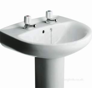 Roca Sanitaryware -  Roca Laura 560 Basin Two Tap Holes White 328396000