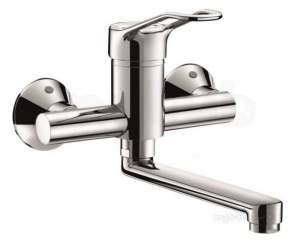 Delabie Brassware -  Delabie Wall Mtd Mechanical Sink Mixer Swivel Spout L200mm Offset Sp